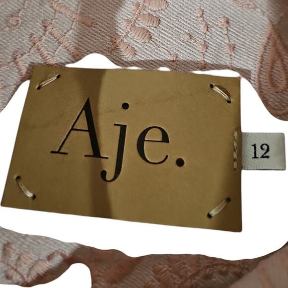 Aje Epacris Embroidered Denim Jacket Pink Size 12 NWOT - Picture 5 of 7